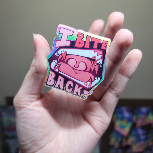 Bite Back - Holographic Sticker
